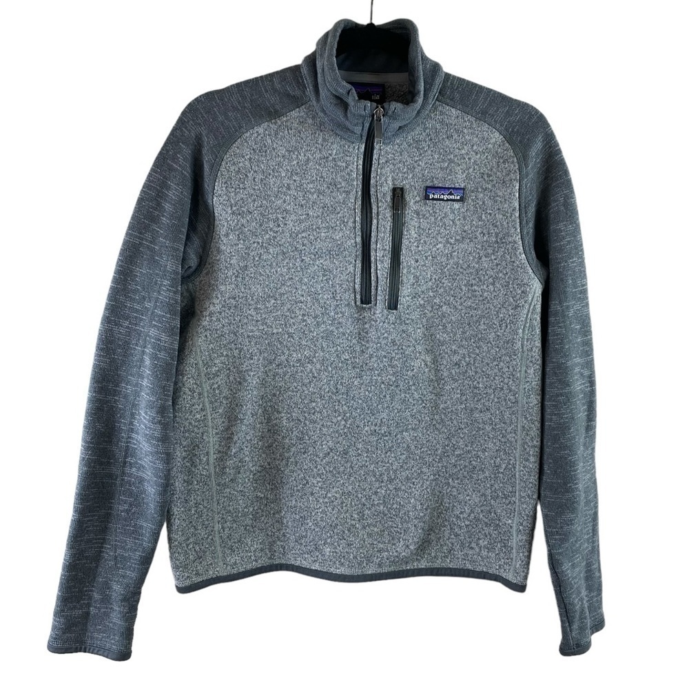 Patagonia Men’s Better Sweater Quarter Zip Pullover Fleece Gray Small‎